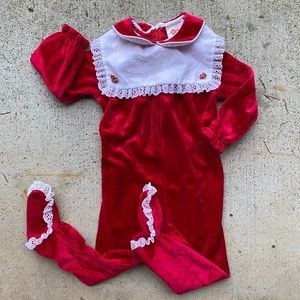 VINTAGE Velvet Holiday Romper
